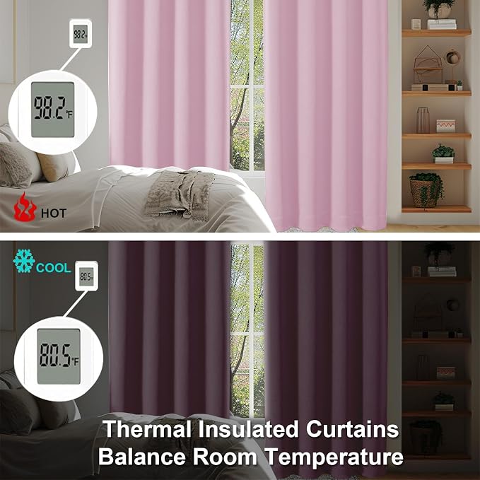 Simplebrand Ava Pink Blackout Curtains - Image 5