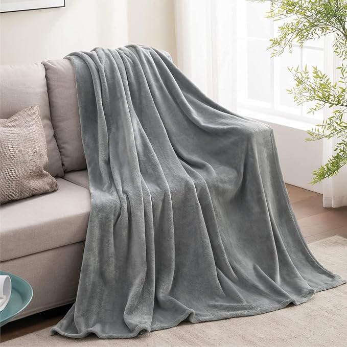 BEDELITE Fleece Blanket Twin Size Grey Throw Blanket - Image 9