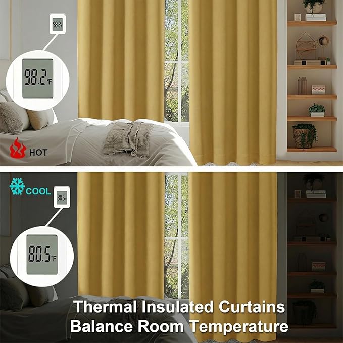 Simplebrand Ava Bright Gold Blackout Curtains - Image 6