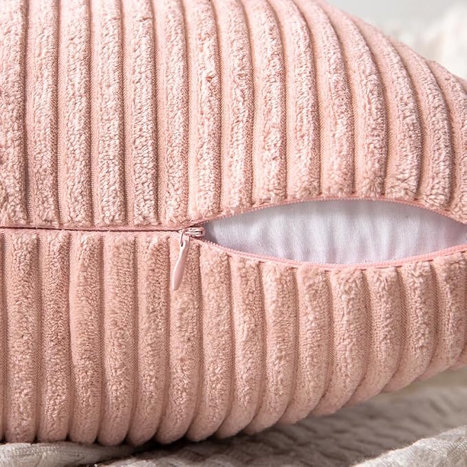 MIULEE Pink Decorative Throw Pillow Covers 20x20 Inch - Image 3