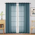 Dusty Blue Sheer Curtains for Window 72 inches Long 2 Panels Set, Soft Airy by Home