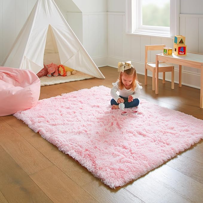 Ophanie 3x5 Pink Rug, Bedside Preppy Dorm Area Rug, College Essentials Non Slip - Image 5