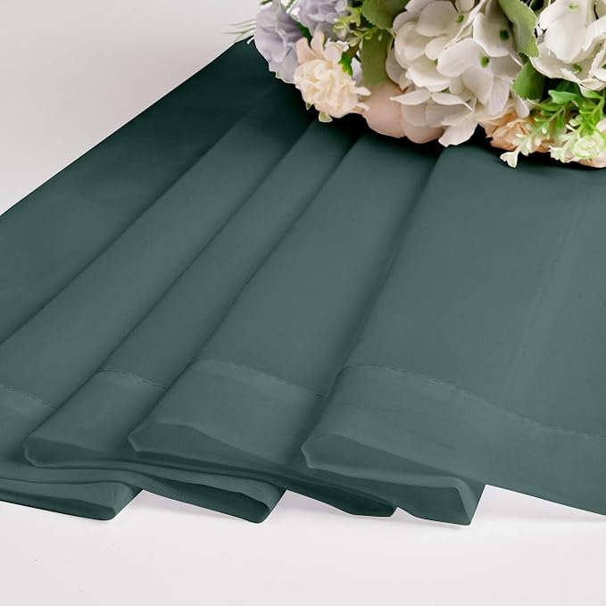 Chyhomenyc Hunter Green Sheer Curtains 96 inches Long 2 Panels, Light Filtering - Image 8