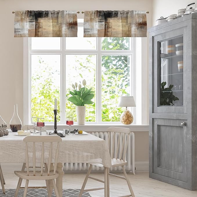 Emvency 4 Pack Valances Window Treatments, 52x12 Inch Rod Pocket Valances - Image 2