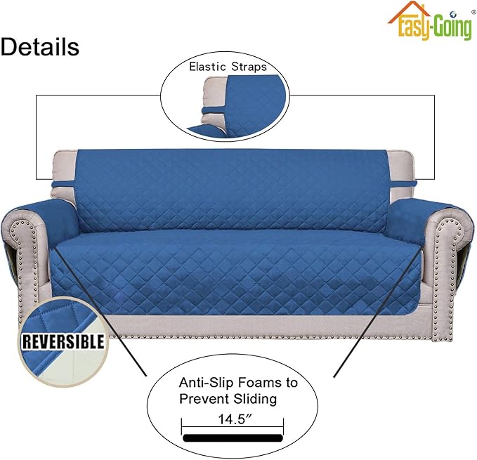 Easy-Going 4 Seater Sofa Slipcover Reversible Sofa Cover Water Resistant Couch - Image 3