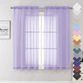 Lecloud Light Filtering Lavender Sheer Curtains 63 Inch Length 2 Panels by Lecloud