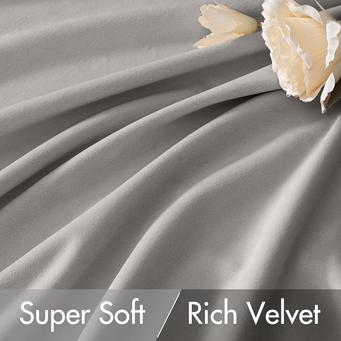 MIULEE Silver Gray Velvet Curtains 84 inches - Image 4
