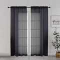 Chyhomenyc Black Sheer Curtain 72 Inches Length 2 Panels, Voile Rod Pockets by Chyhomenyc