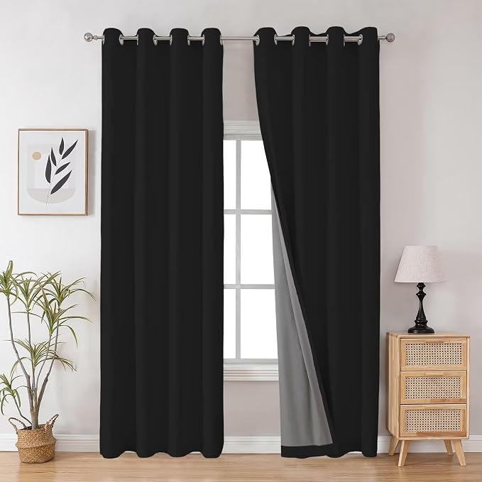 Joydeco Blackout Curtains 108 Inches Long, Grommet Total Room Darkening Drapes by JOYDECO