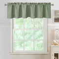 Chyhomenyc Sage Green Valance for Windows, Light Filtering Faux Linen Short by Chyhomenyc