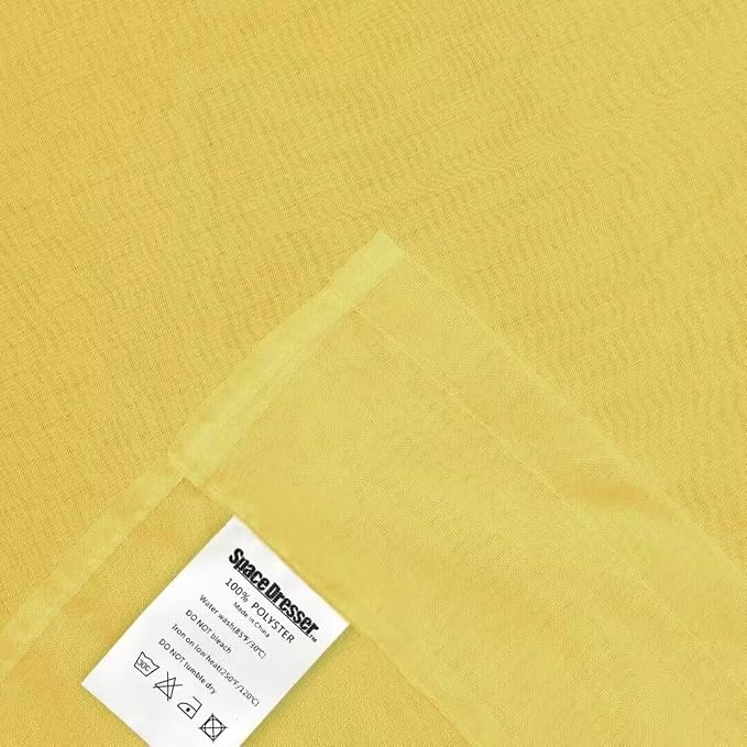 SpaceDresser Basic Rod Pocket Sheer Voile Window Curtain Panels Yellow 1 Pair 2 - Image 5