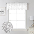 Lecloud Leia Texture White Curtains Sheer Valance 14 Inch Long 2 PCS, Dual Rod by Lecloud