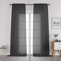 OWENIE Black Sheer Curtains 96 Inch Length, Elegant Sheer Curtains by OWENIE