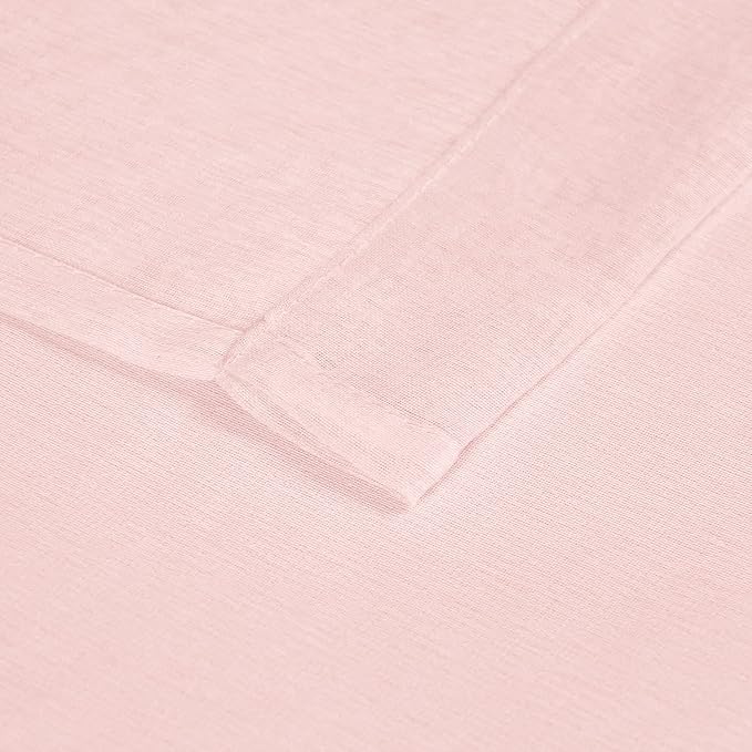 DWCN Blush Pink Sheer Curtains Semi Transparent Voile Rod Pocket Curtains - Image 5