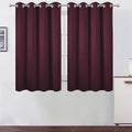 LEMOMO Blackout Curtains 52 x 45 inch/Burgundy Red Curtains Set of 2 by Lemomo