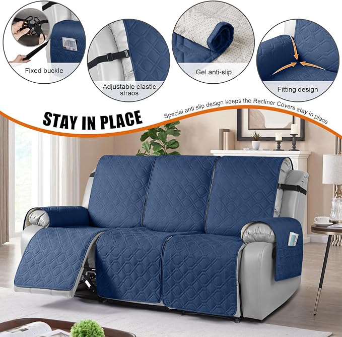 VANSOFY Waterproof Recliner Couch Covers, Sofa Covers 1-Piece Washable - Image 3