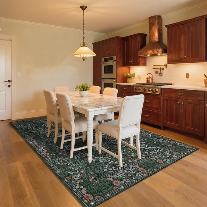 4x6 Area Rug for Bedroom Beside Rug, Laundry Room, Washable Non-Slip Low Pile - Image 3