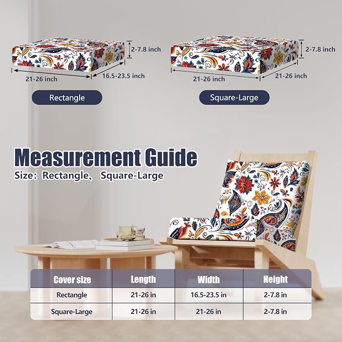 8Pcs Stretch Patio Cushion Covers, Outdoor Couch & Sofa Replacement Slipcovers - Image 2