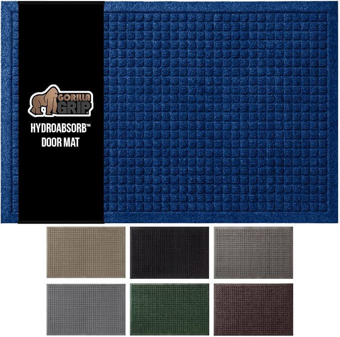 GORILLA GRIP® Ultra Absorbent Front Door Mat Outside Entrance, Traps Dirt and by GorillaGrip
