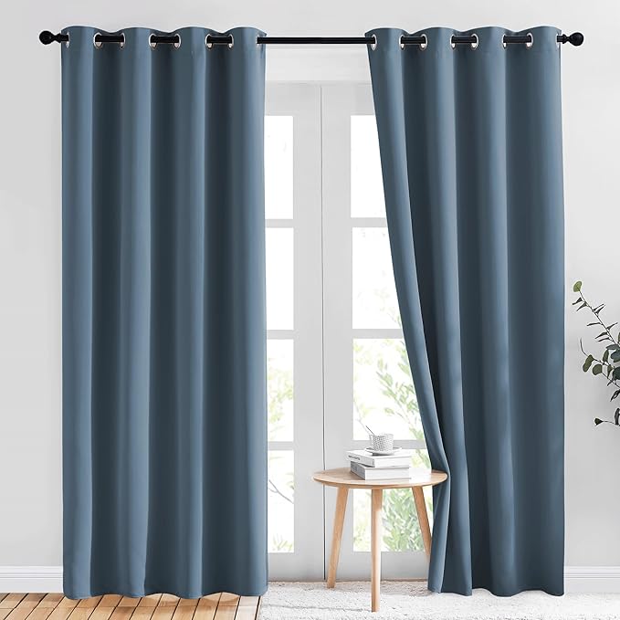 NICETOWN Smoky Blue Blackout Curtains by NICETOWN
