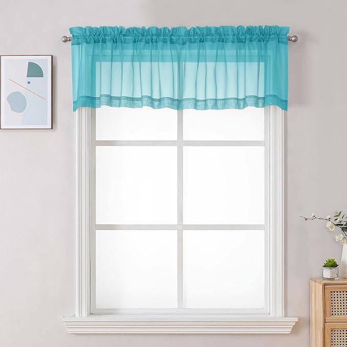 Chyhomenyc Turquoise Sheer Valances by Chyhomenyc