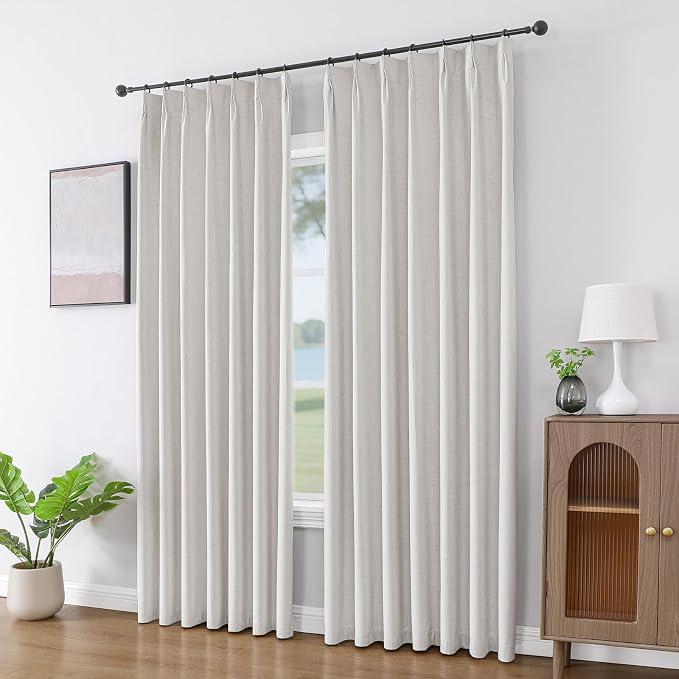 Joydeco Pinch Pleated Linen Curtains - Image 4
