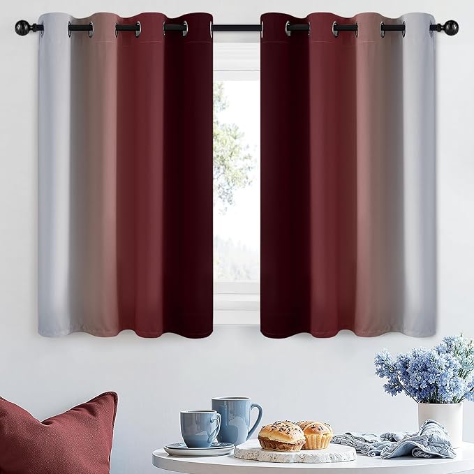 SimpleHome Ombre Room Darkening Curtains 36 inches Length - Image 2