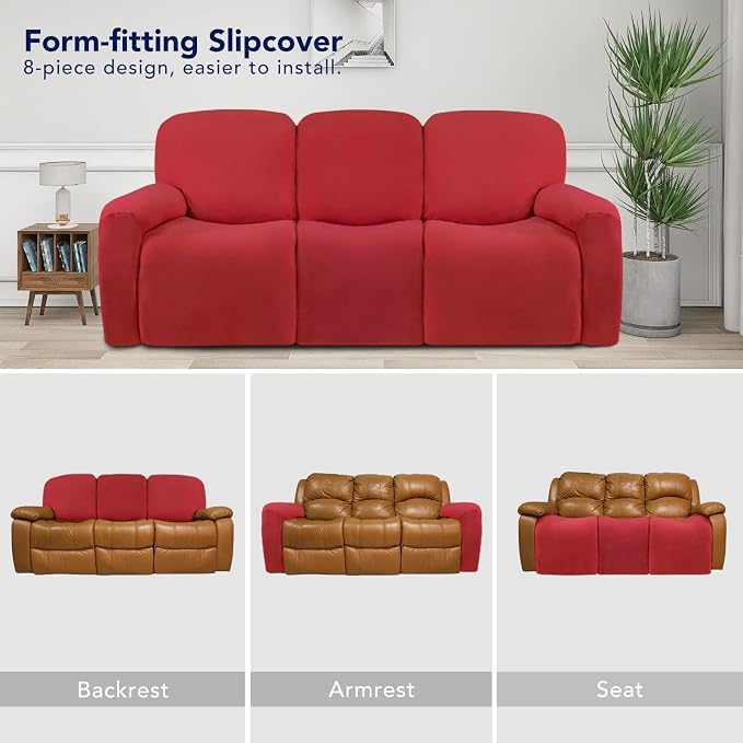 PureFit Super Stretch 3 Seats Recliner Sofa Couch Cover - Image 4
