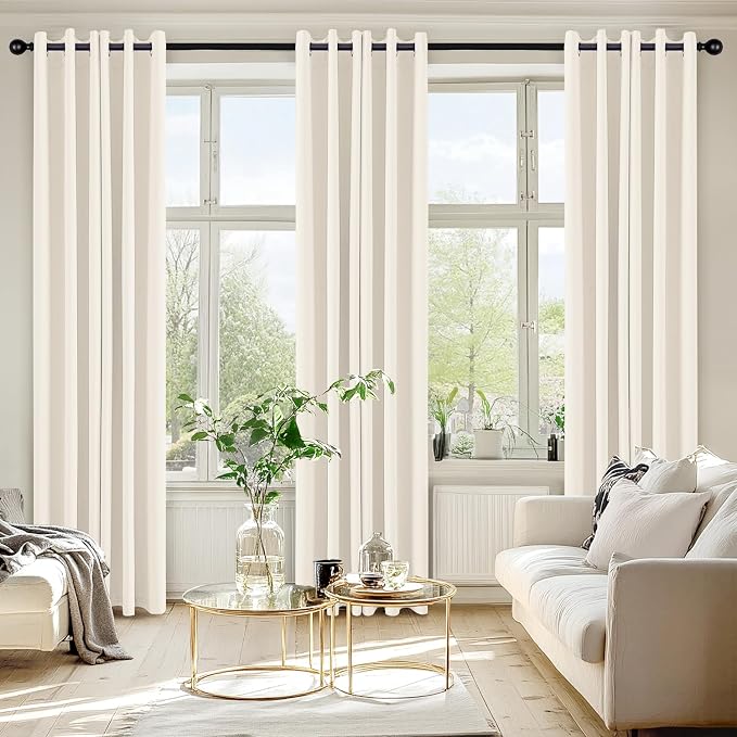 MIULEE Beige White Blackout Curtains - Image 6