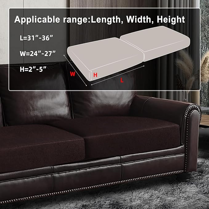 Leather Look Couch Cushion Covers Sofa Seat Slipcovers Sets Couches Furniture - Image 3