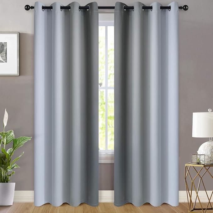 Yakamok Light Blocking Ombre Curtains, Room Darkening Grommet Window Drapes - Image 2