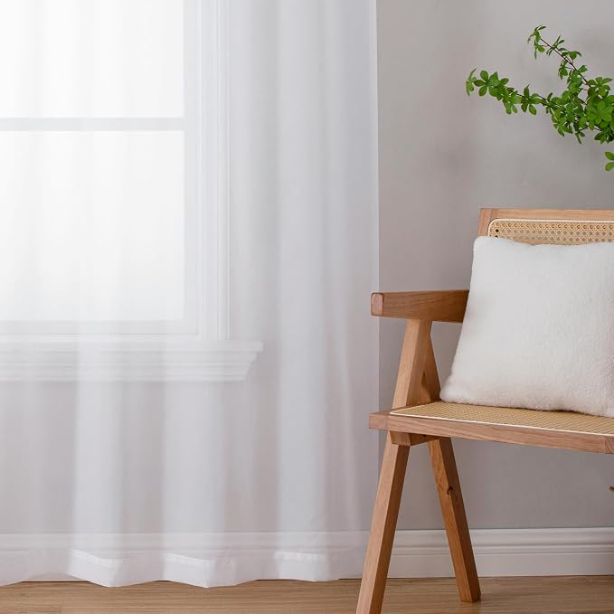 Aiyufeng Long Sheer White Curtains - Image 7