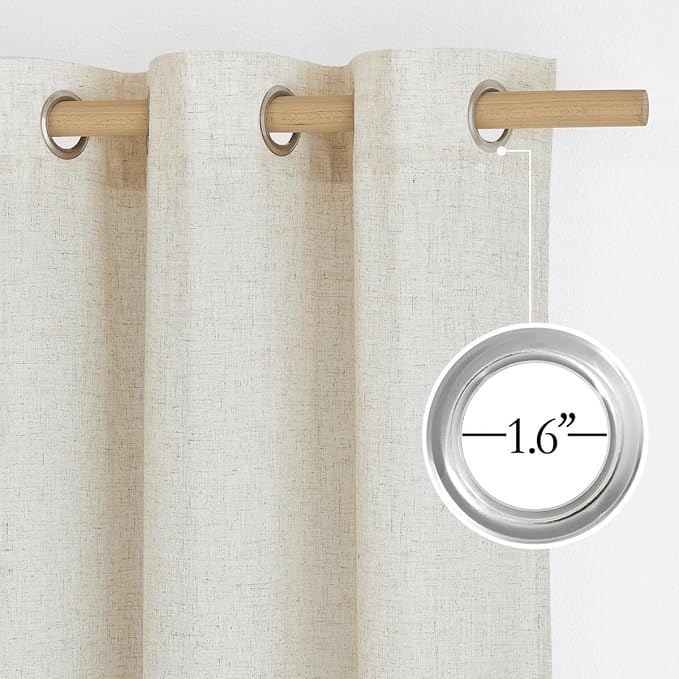 NICETOWN Natural Linen 54 inches Long Curtains - Image 2