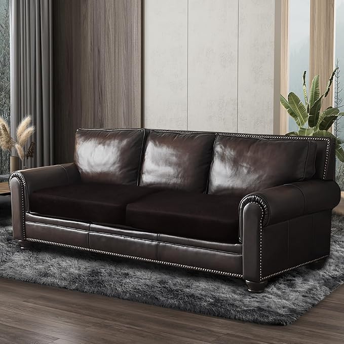 Leather Look Couch Cushion Covers Sofa Seat Slipcovers Sets Couches Furniture - Image 8