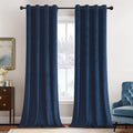 MIULEE Velvet Curtains Navy Blue Elegant Grommet Curtains Thermal Insulated by MIULEE