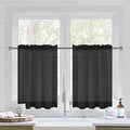 DWCN Black Sheer Curtains for Kitchen Windows by DWCN