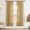 Gold Yellow Linen Curtains 72 Inch Length by Nanspring