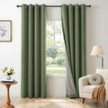 100% Blackout Linen Textured Curtains 90 Inch Long, Olive Green | 100% Blackout by 100BlackoutShield