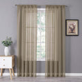 Tollpiz Sheer Curtain Linen Textured Living Room Curtains Sheer Light Filtering by Tollpiz