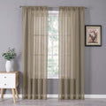 Tollpiz Sheer Curtains Linen Textured Bedroom Curtain Sheers Light Filtering by Tollpiz