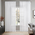 MIULEE 2 Panels Solid Color White Sheer Window Curtains Elegant Window Voile by MIULEE