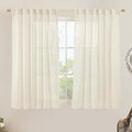 LAMIT Natural Linen Semi Sheer Window Curtains 54 Inch, Light Filtering Neutral by LAMIT