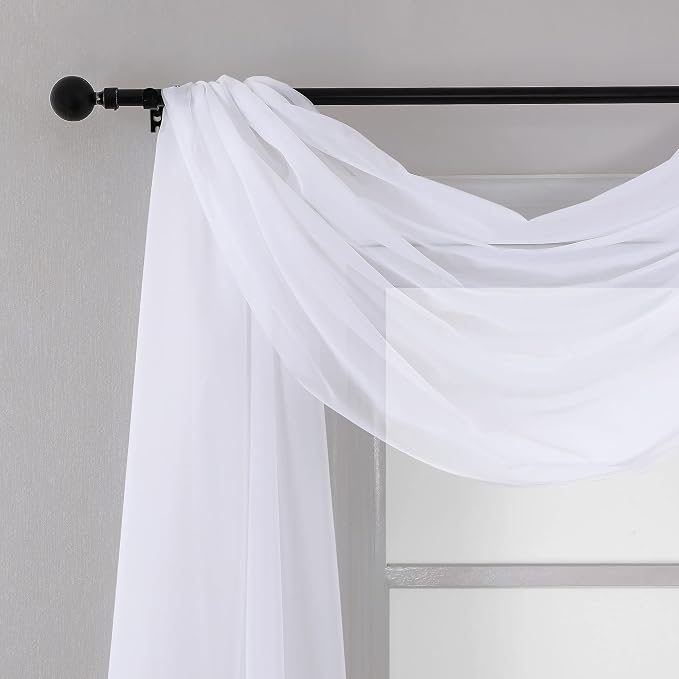 Chyhomenyc Extra Long White Sheer Curtains 144 inch 2 Panels, Translucent - Image 5