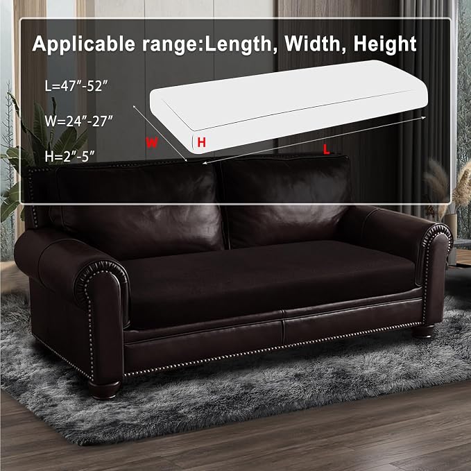 Leather Look Couch Cushion Covers Sofa Seat Slipcovers Sets Couches Furniture - Image 3