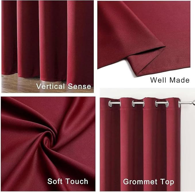 Joydeco Blackout Curtains for Bedroom 90 inch Long 2 Panels, Thermal Insulated - Image 7