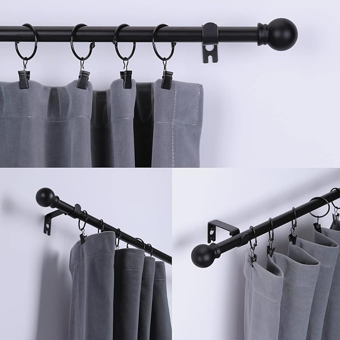 Thestoa 2 pack Black Curtain Rods - Image 2