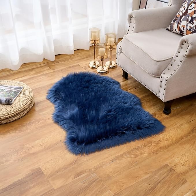 EasyJoy Ultra Soft Fluffy Shaggy Area Rug Faux Fur Rug Chair Cover Seat Pad - Image 5