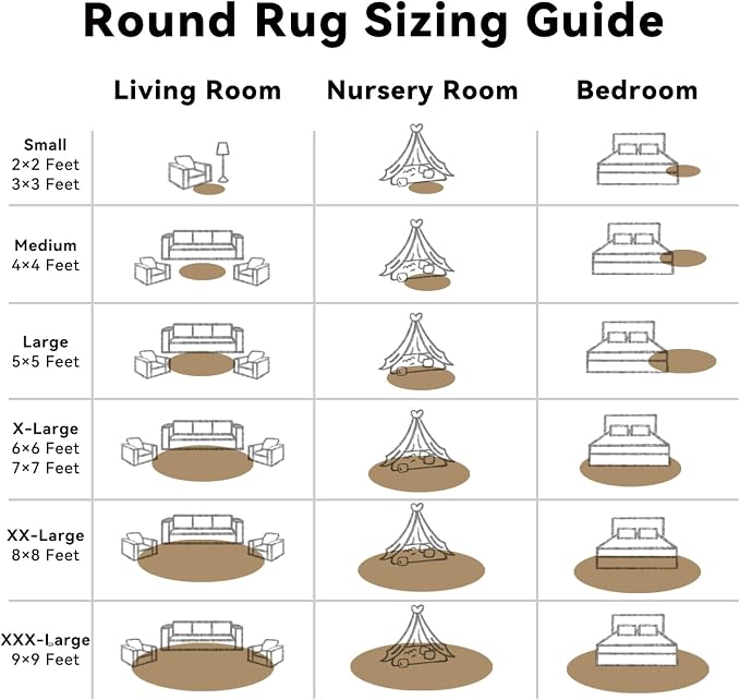 OLANLY Taupe Round Rugs for Bedroom - Image 8