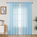 Gwine Sky Blue Sheer Curtains 84 Inches Long 2 Panels Set by Gwine