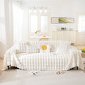 HANDONTIME White Sofa Covers Dog Couch Cover Rabbit Plush L Shaped Couch Covers by HANDONTIME